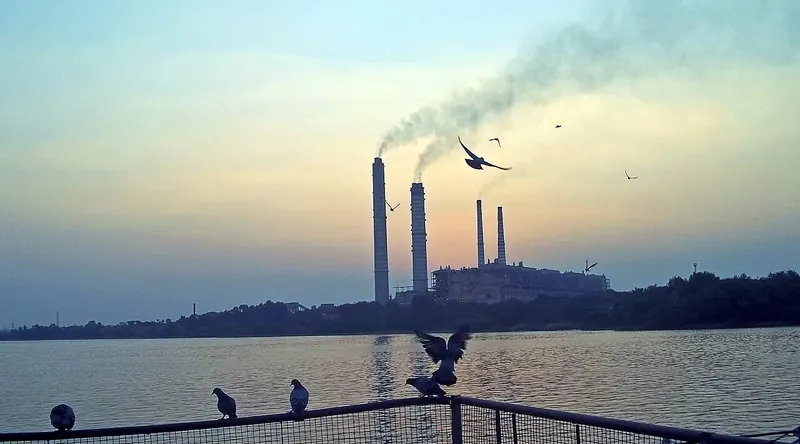 Sunset over the Chambal river from Kota Barrage