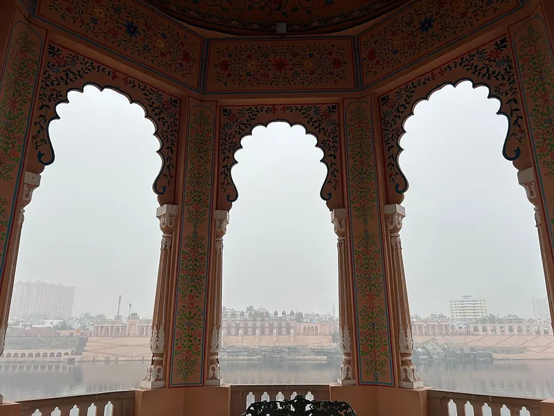 Arched promenade at the Chambal River Front, Kota